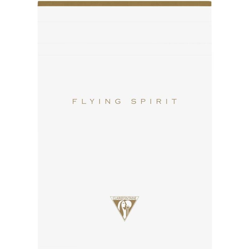 Bloc entoilé en-tête Flying Spirit White A5 140 pages détachables ligné motifs assortis papier ivoire 90g - Blanc