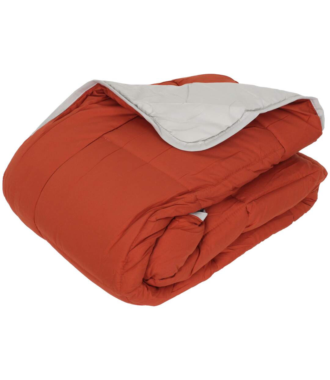 Couette hiver 140x200 cm COCOON BICOLORE Gingembre/Galet garnissage fibre polyester 400g/m2