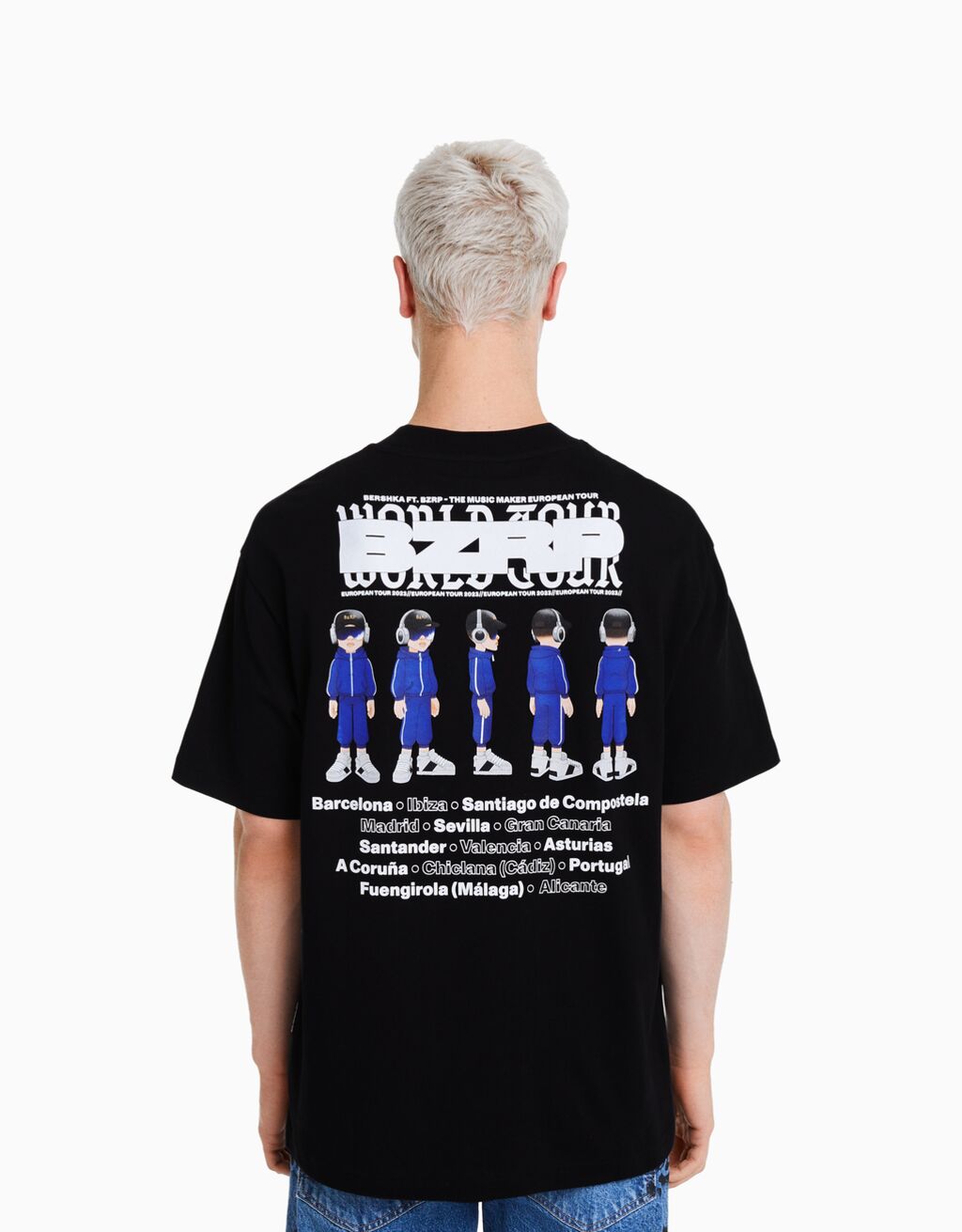 Camiseta boxy fit com estampa BERSHKA ft. BIZARRAP