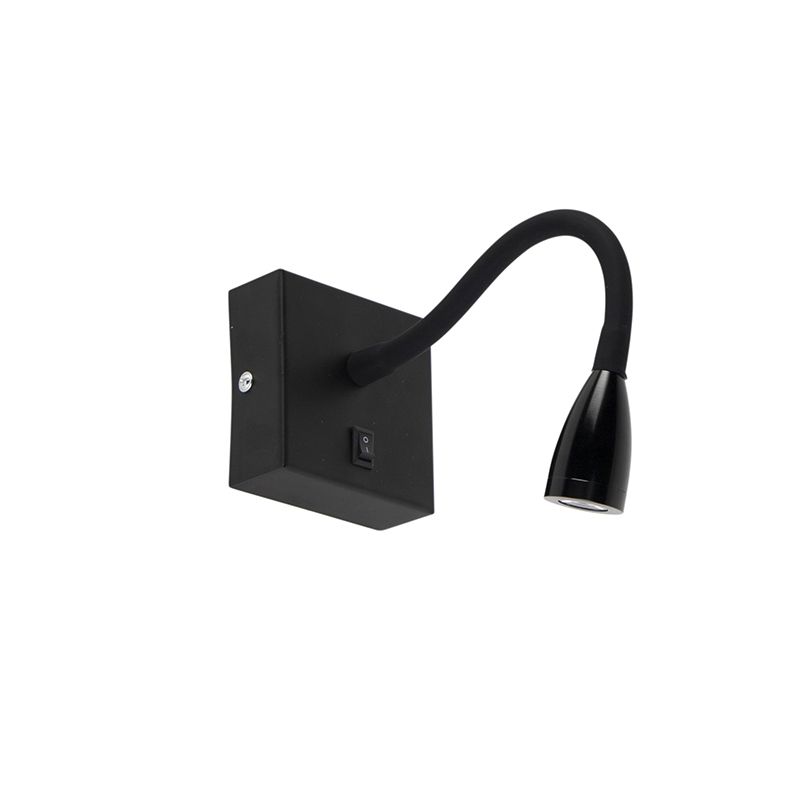 Moderne flexibele wandlamp zwart LED - Flex