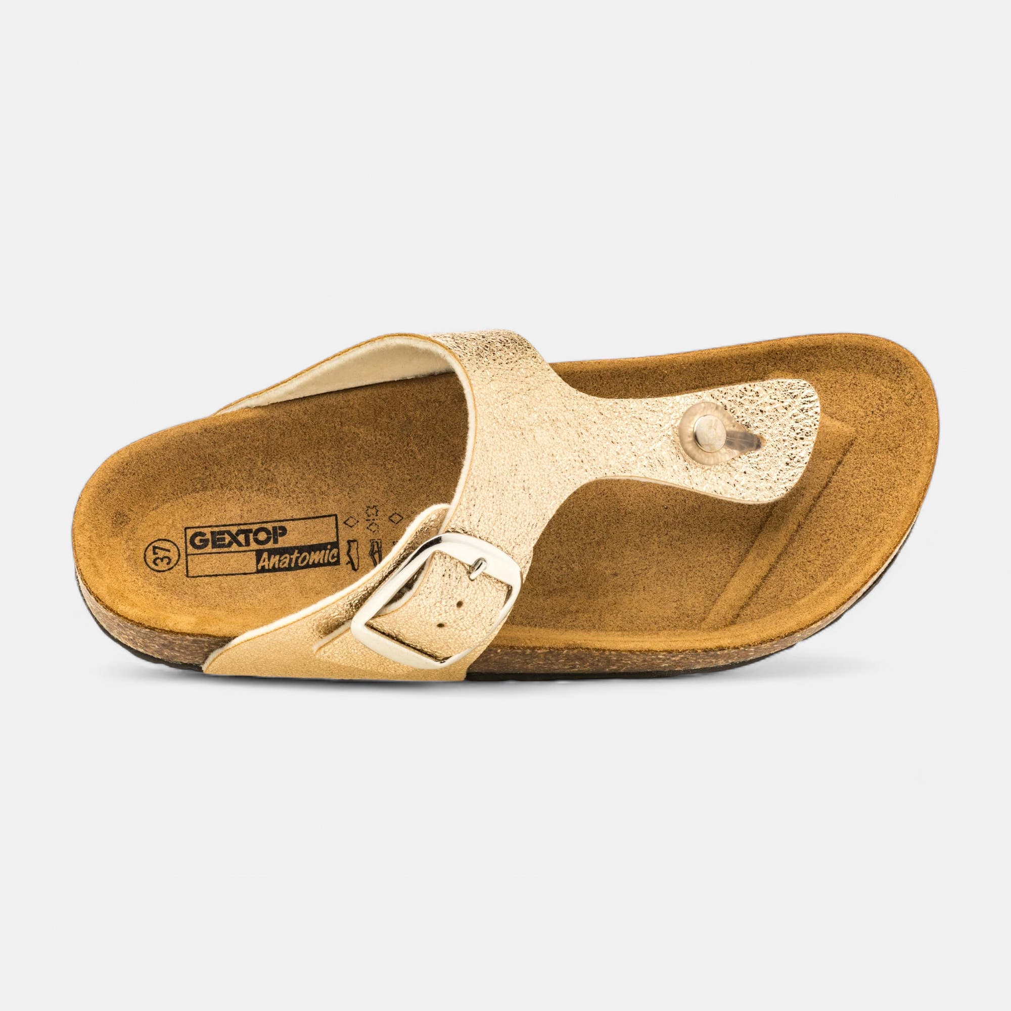 Mules semelle liège Femme or