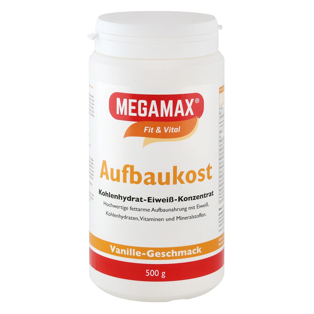 MEGAMAX® Fit & Vital Aufbaukost Kohlenhydrat-Eiweiß-Konzentrat Vanille-Geschmack