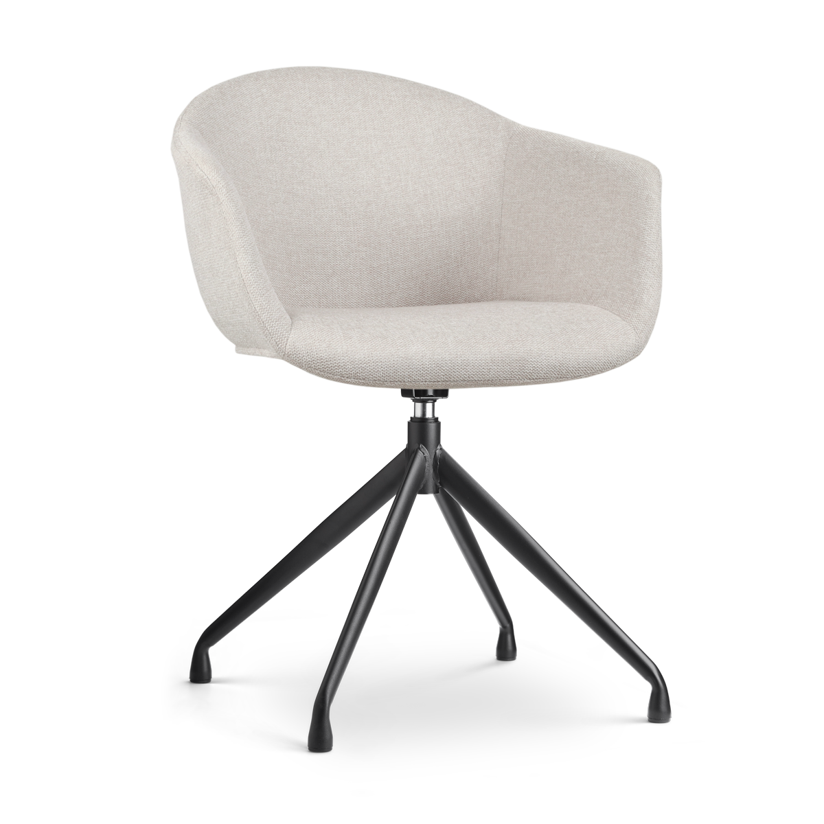 Eetkamerstoel Nola-Otis beige draaibaar - zwart onderstel