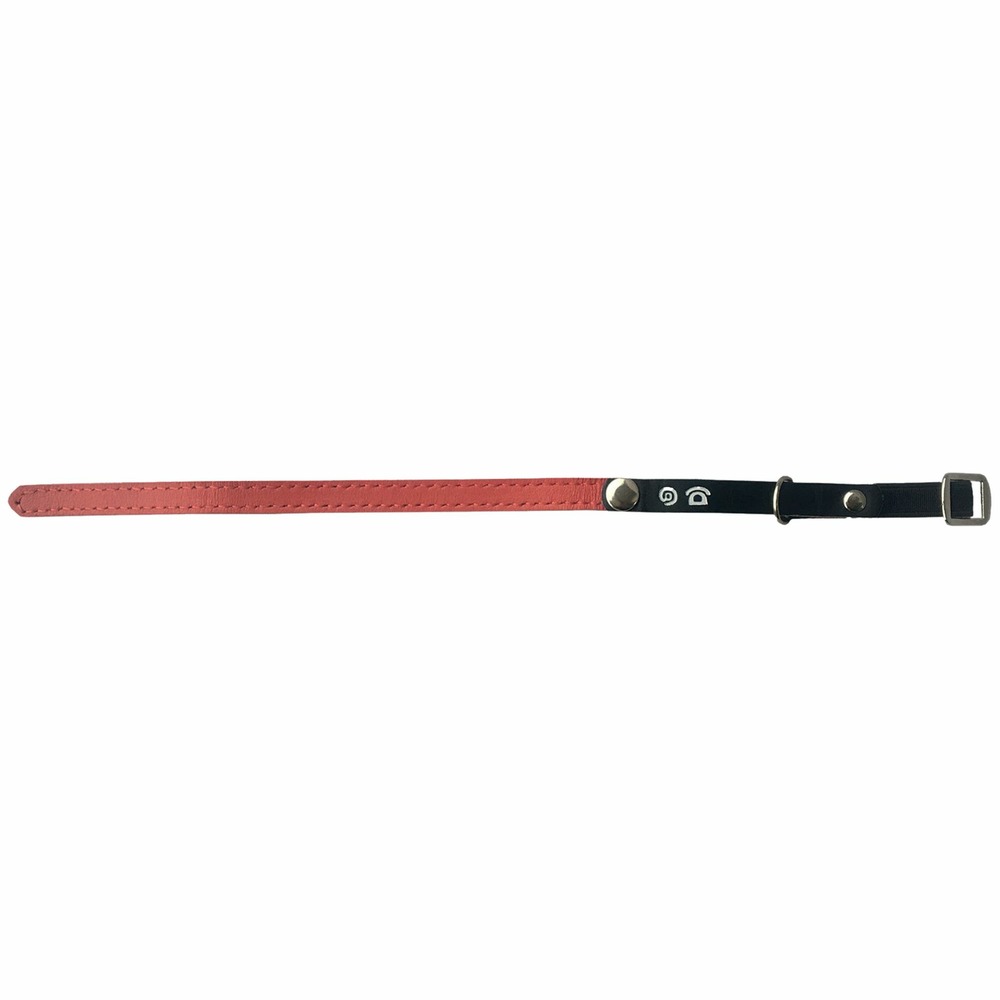 Collier en cuir porte adresse chat : rouge