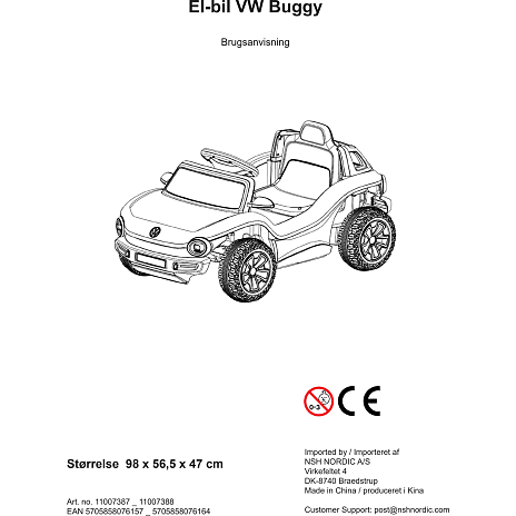 Volkswagen Buggy elektrisk bil 12V - grøn