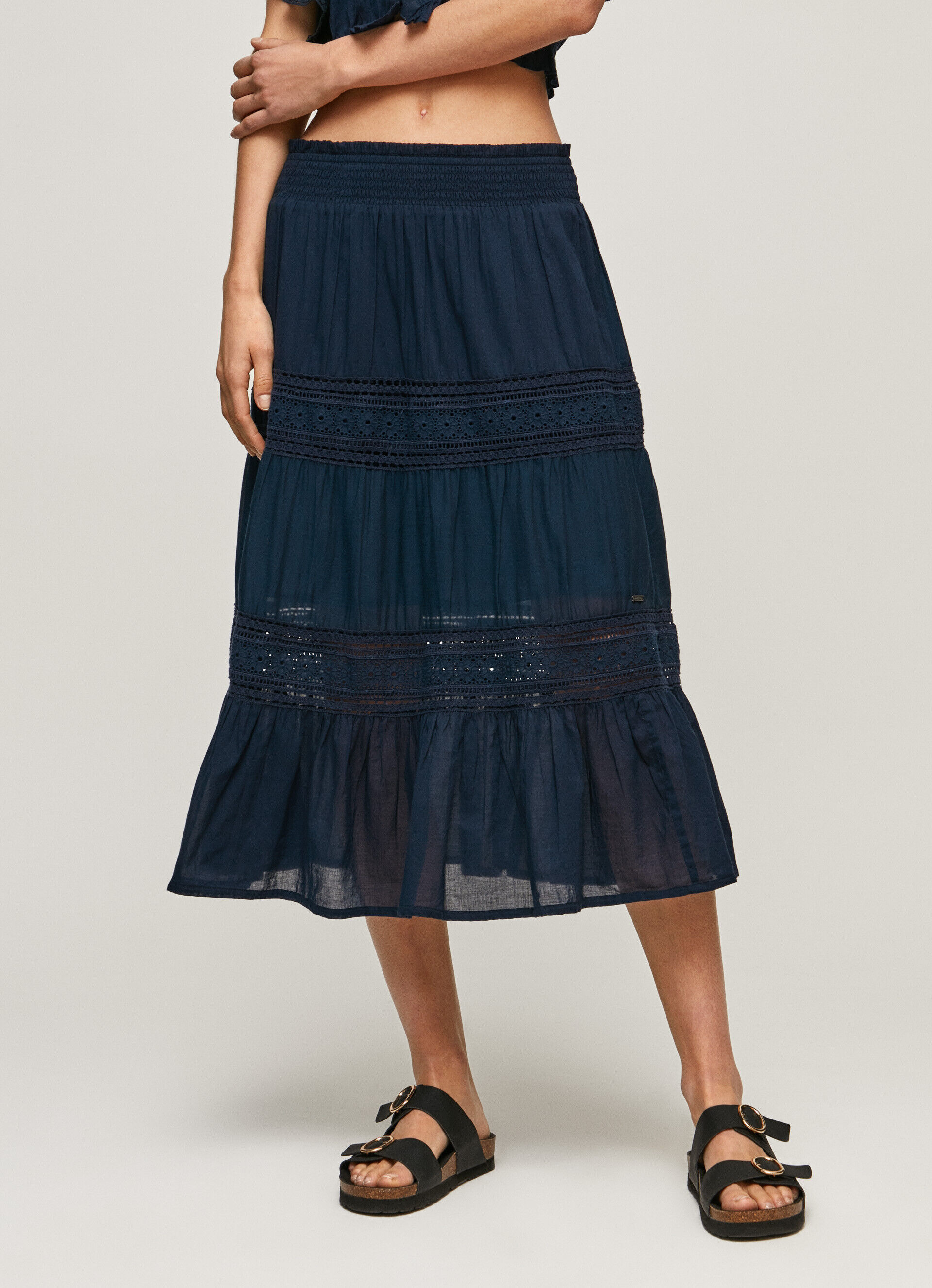 SAIA COM DETALHE DE RENDA - azul dulwich