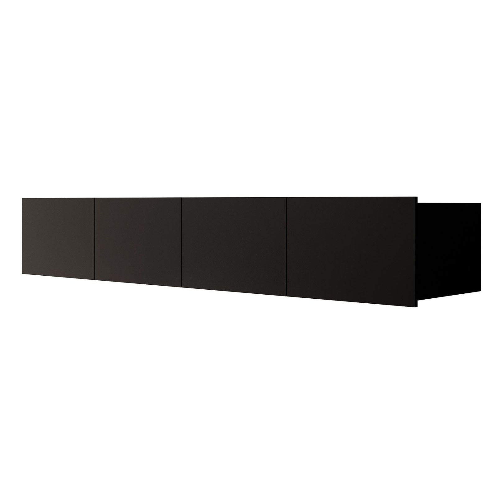 Calabas - TV-Meubel met 4 deuren - Mat zwart - 200x43x37 cm