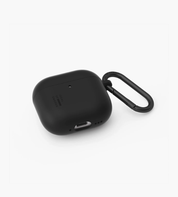 AirPods 4 Hardcase Hülle Silikon Case Recycled mit Karabinerhaken (IDSIAPC-G4-01) - Schwarz