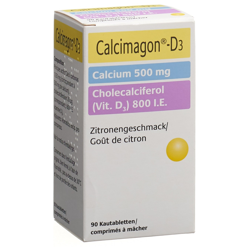 CALCIMAGON D3 Kautabl 500/800 Zitrone Ds 90 Stk