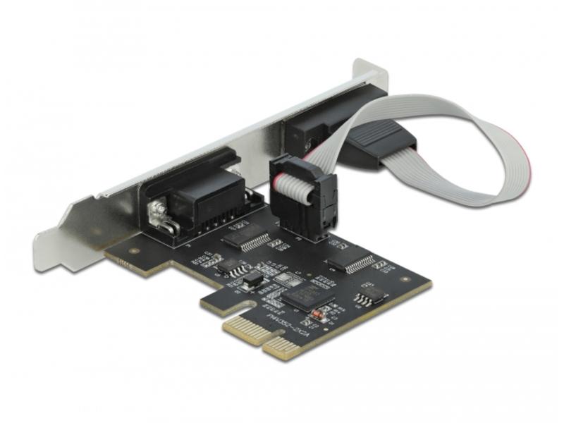 Delock PCI-Express-Karte 90001 2x Seriell / RS-232 PCIe-Schnittstellenerweiterungskarte: 2x RS-232