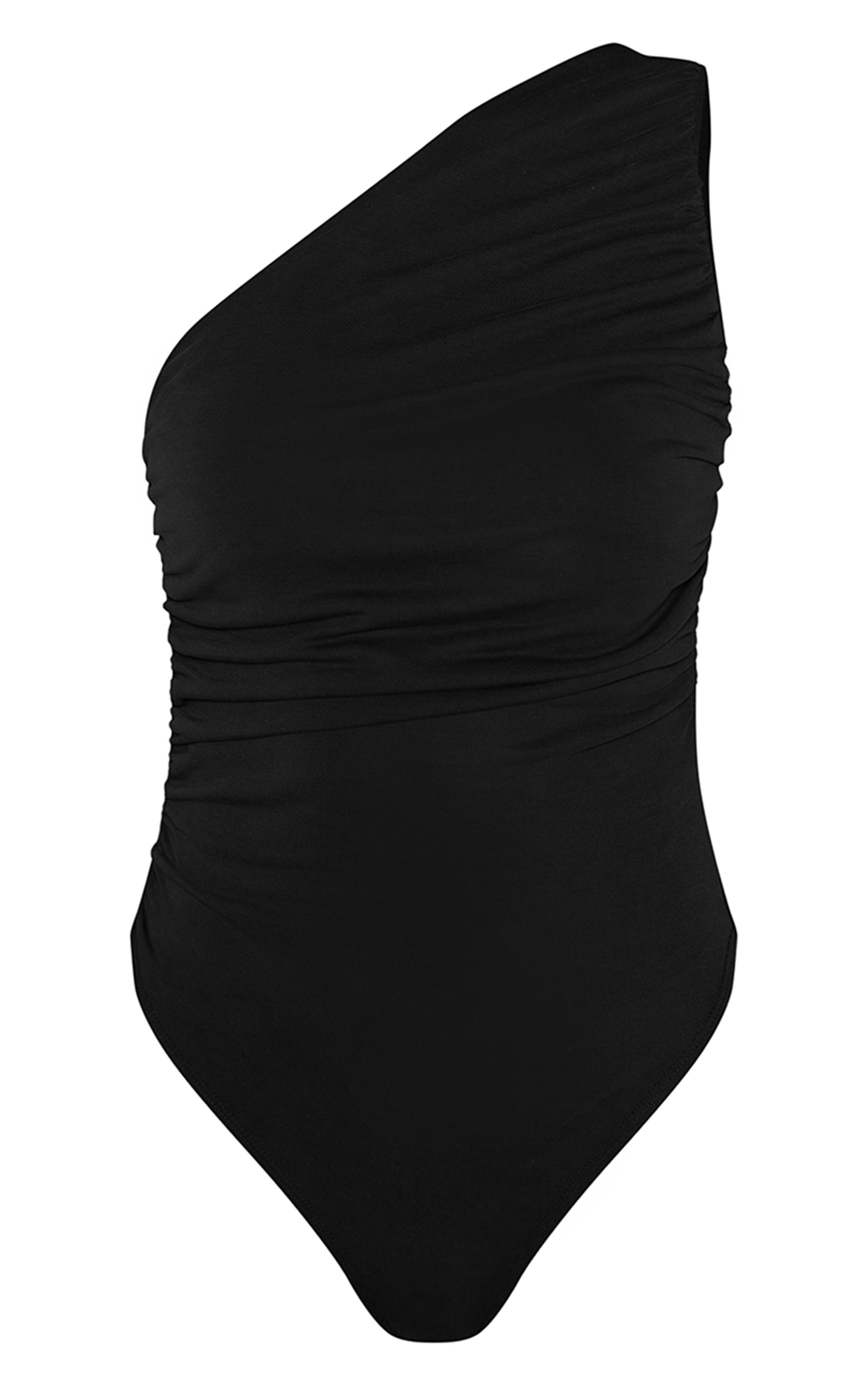 Noir Body Asymétrique En Modal Avec Détails Froncés