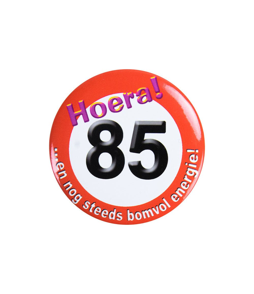 Button 85 Jaar Verkeersbord 5,5cm