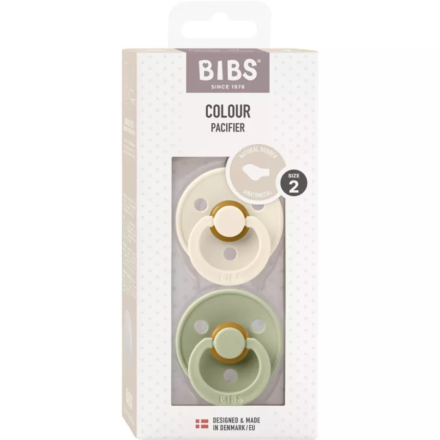 BIBS® Schnuller Colour Anatomischer Sauger Sage & Ivory 6-18 Monate, 2 Stk.