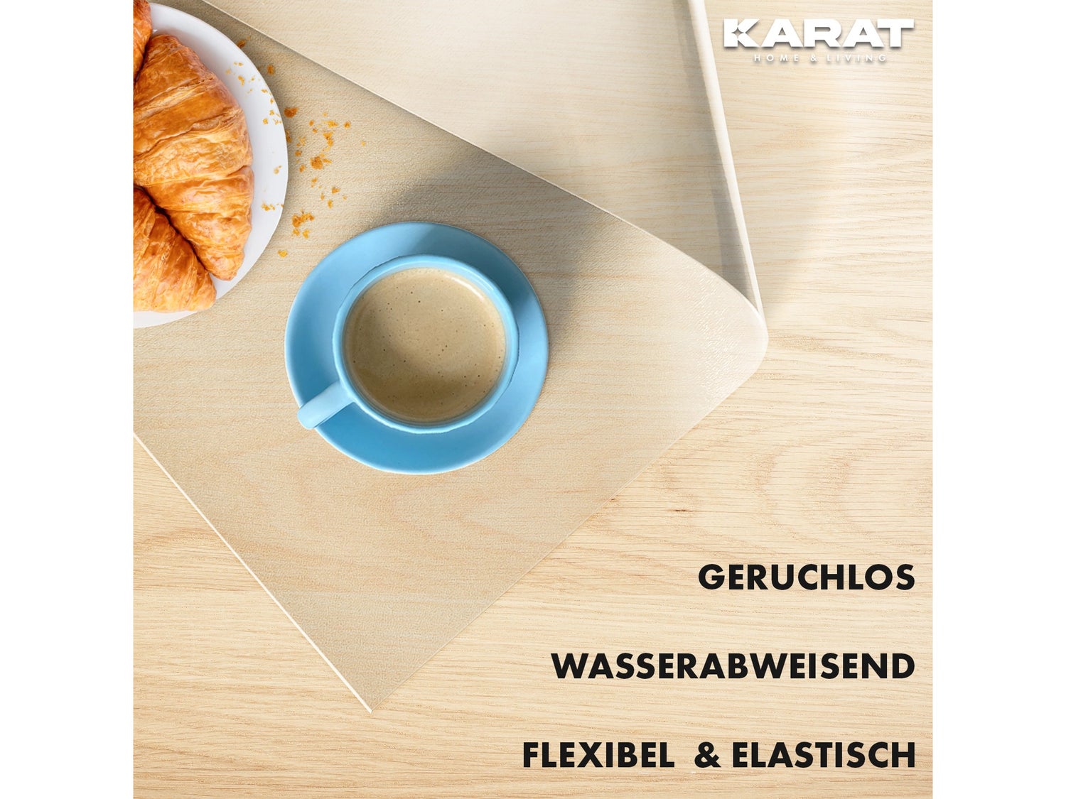 KARAT Tafelfolie Empire met Afgeschuinde Rand Transparant 50 x 50 cm