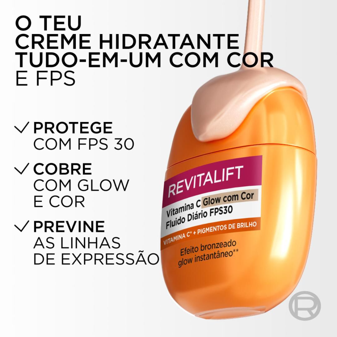 L'ORÉAL PARIS  Revitalift Vitamina C SPF30 - Hidratante com Cor - 40ml