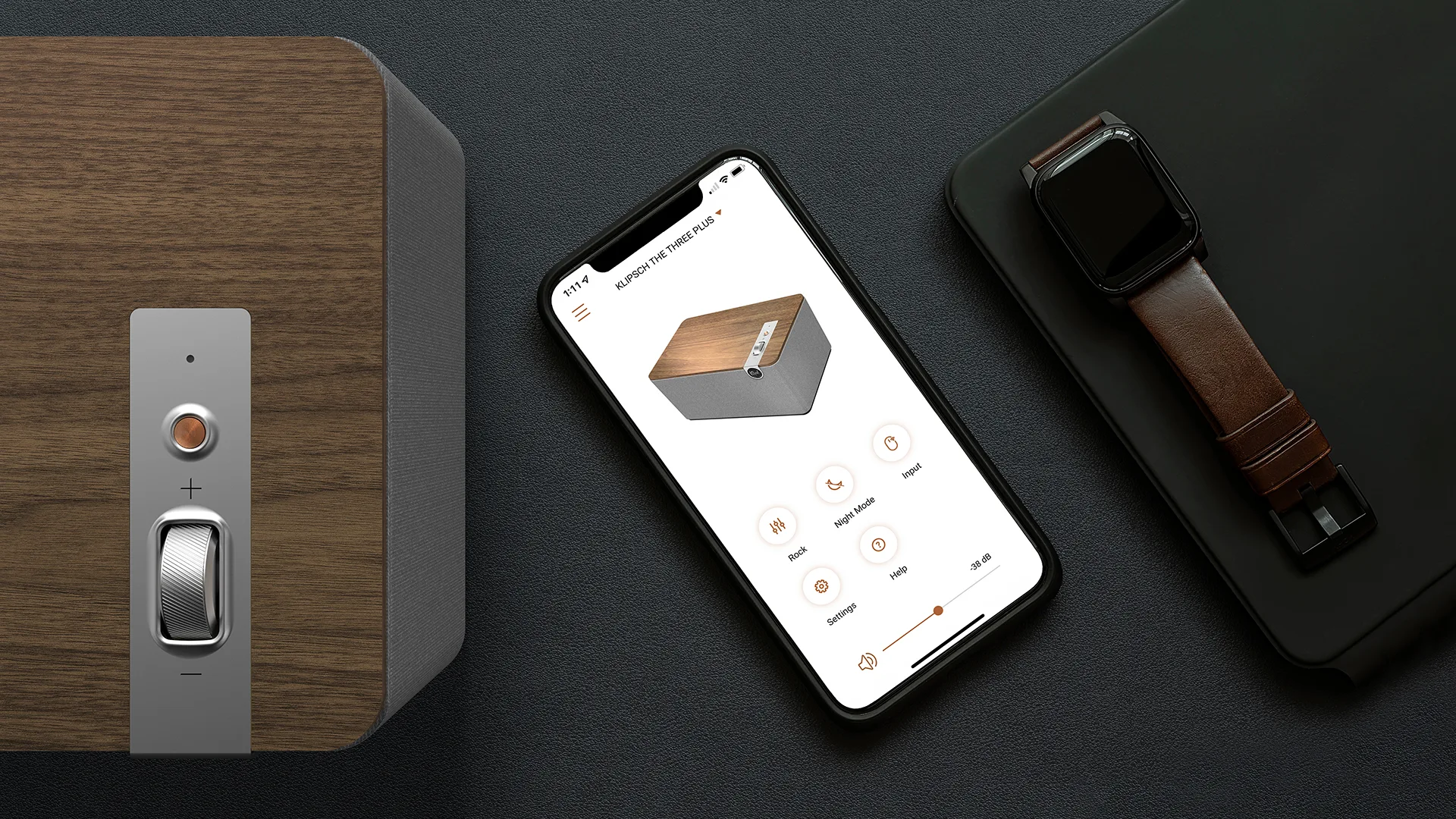 Klipsch The Three  Noyer Enceintes connectées