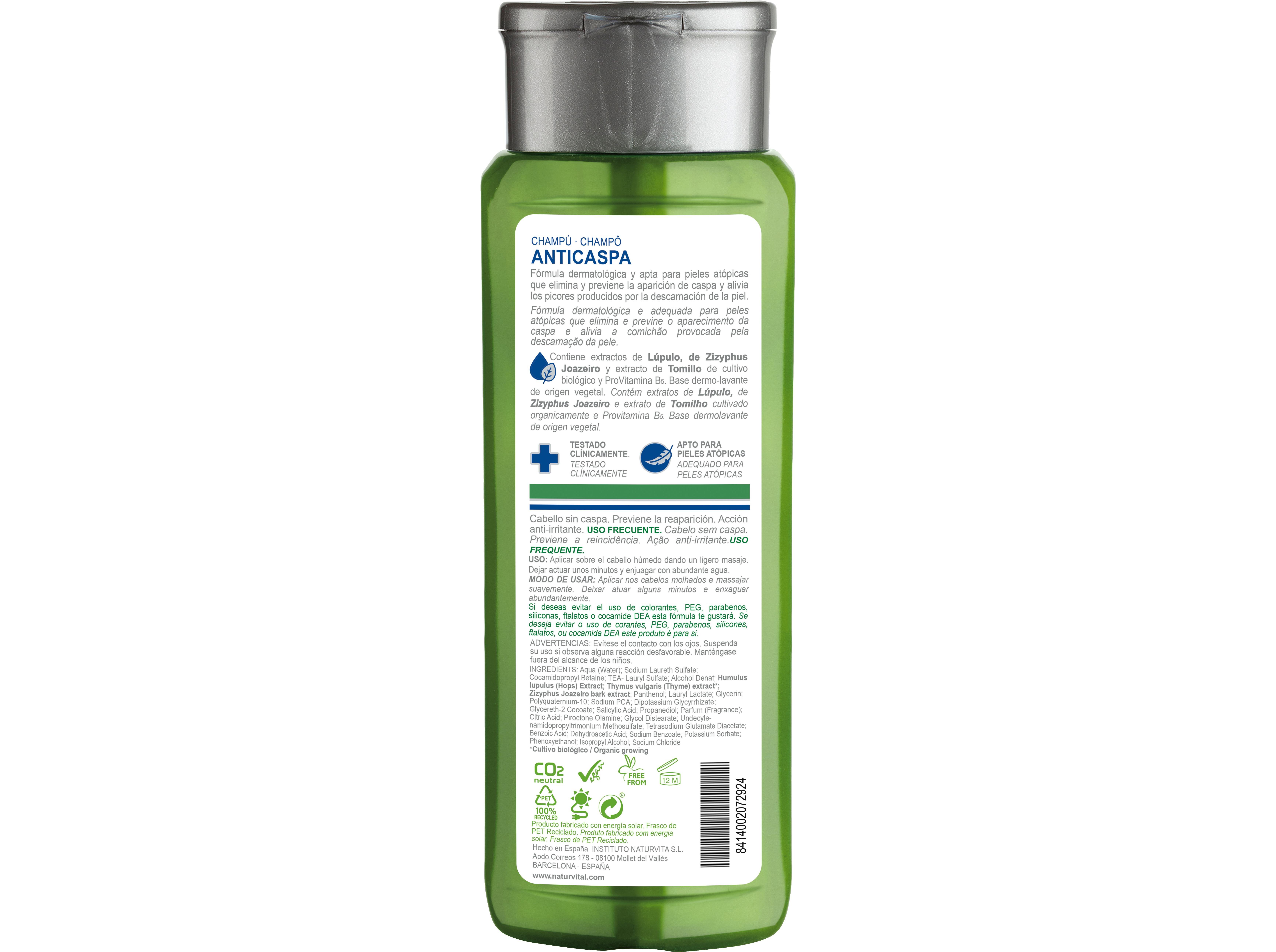Champô Sensitive Anticaspa Natur Vital 300ml
