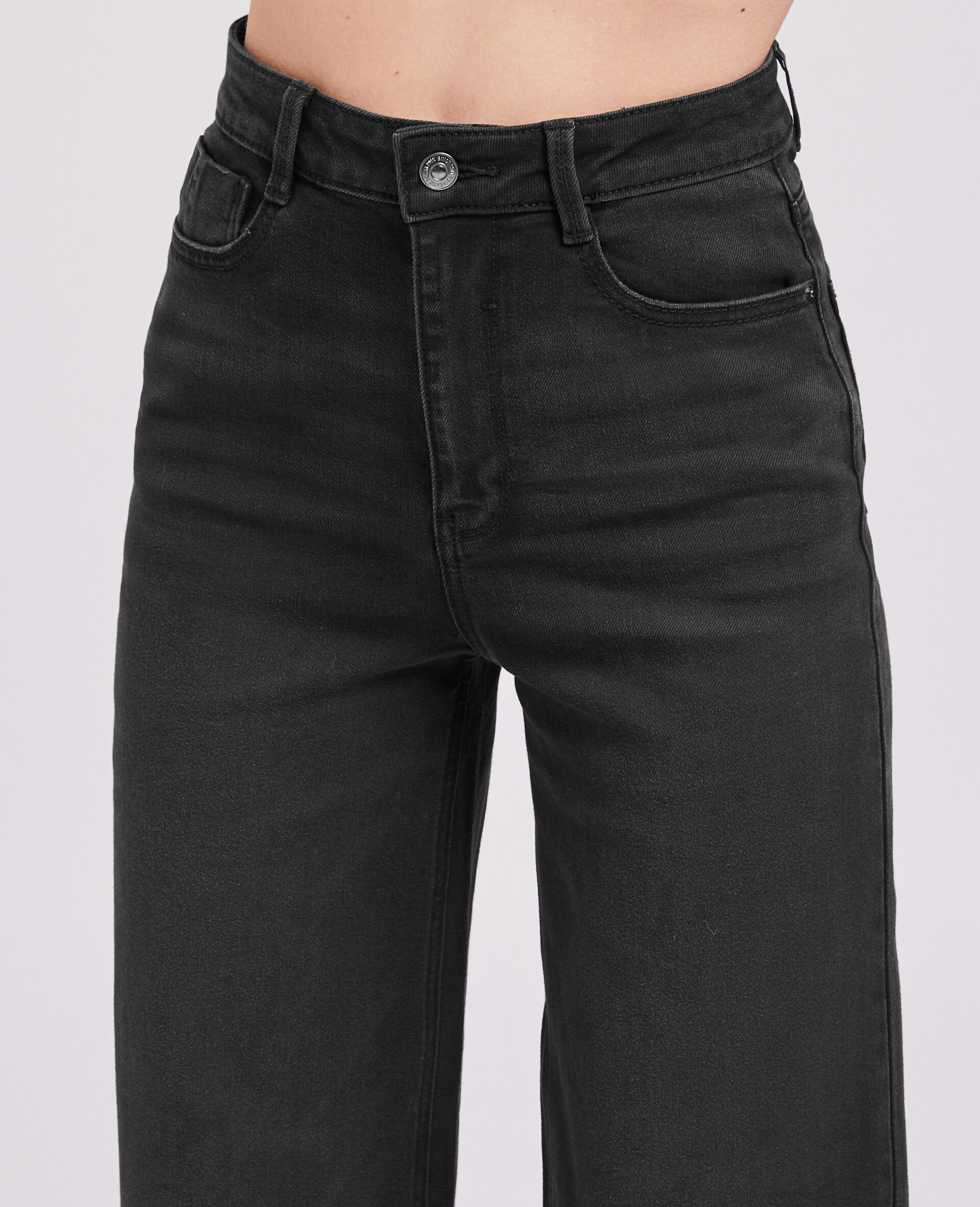 Jean wide taille haute - Noir