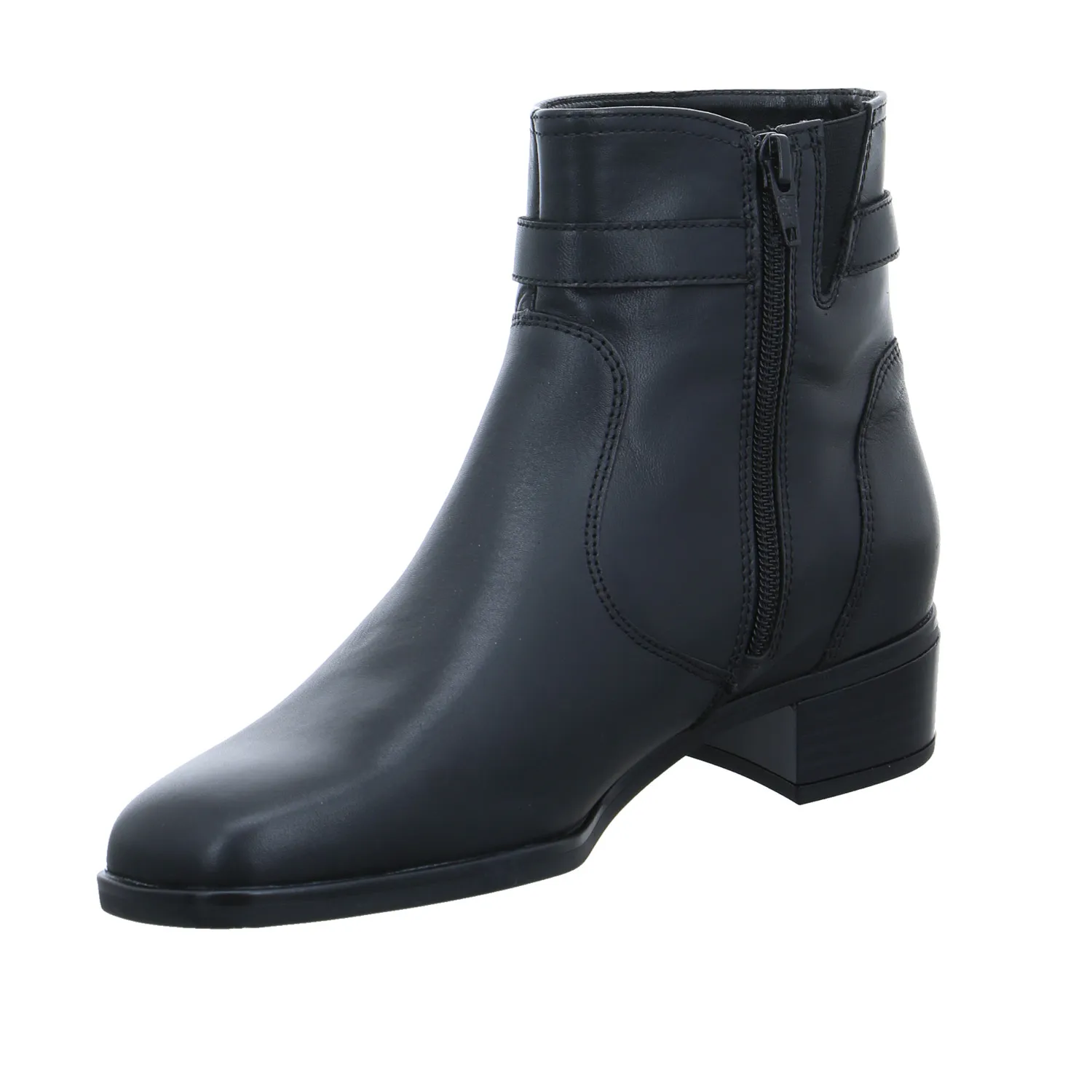 ARA Comfort-Stiefelette Schwarz Leder  mit Wechselfussbett