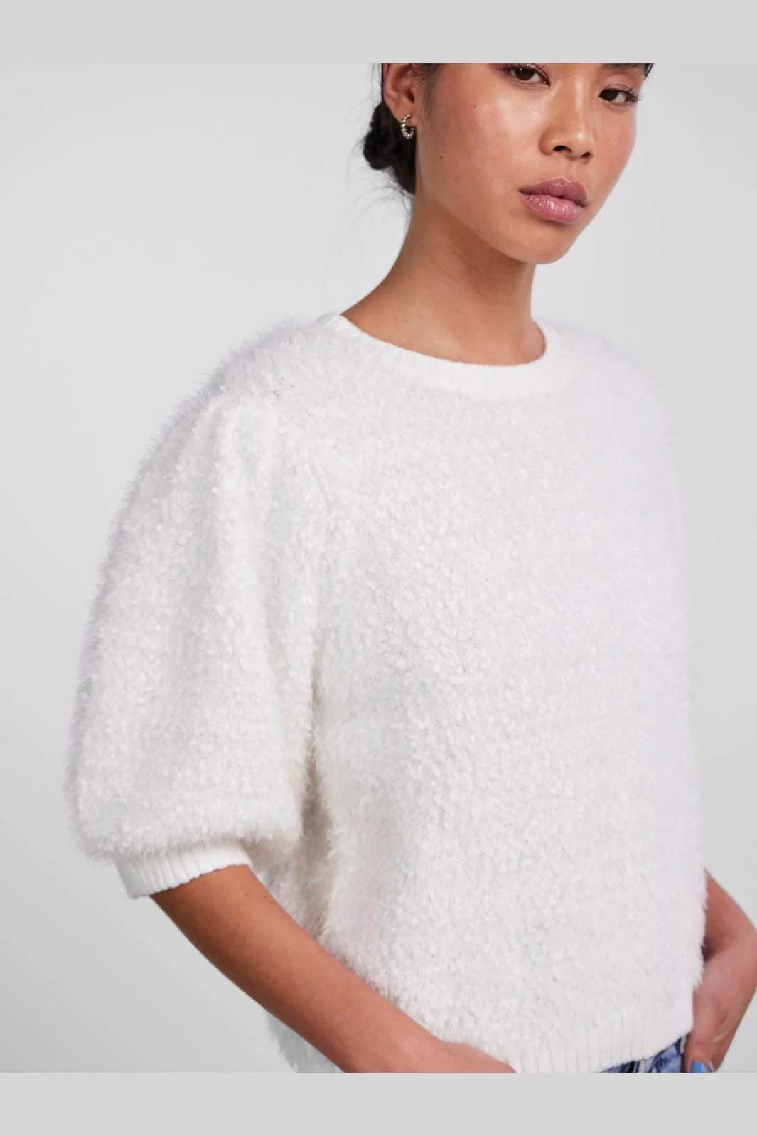 Pieces Pcfee Ss O-Neck Knit 4365325 cloud dancer