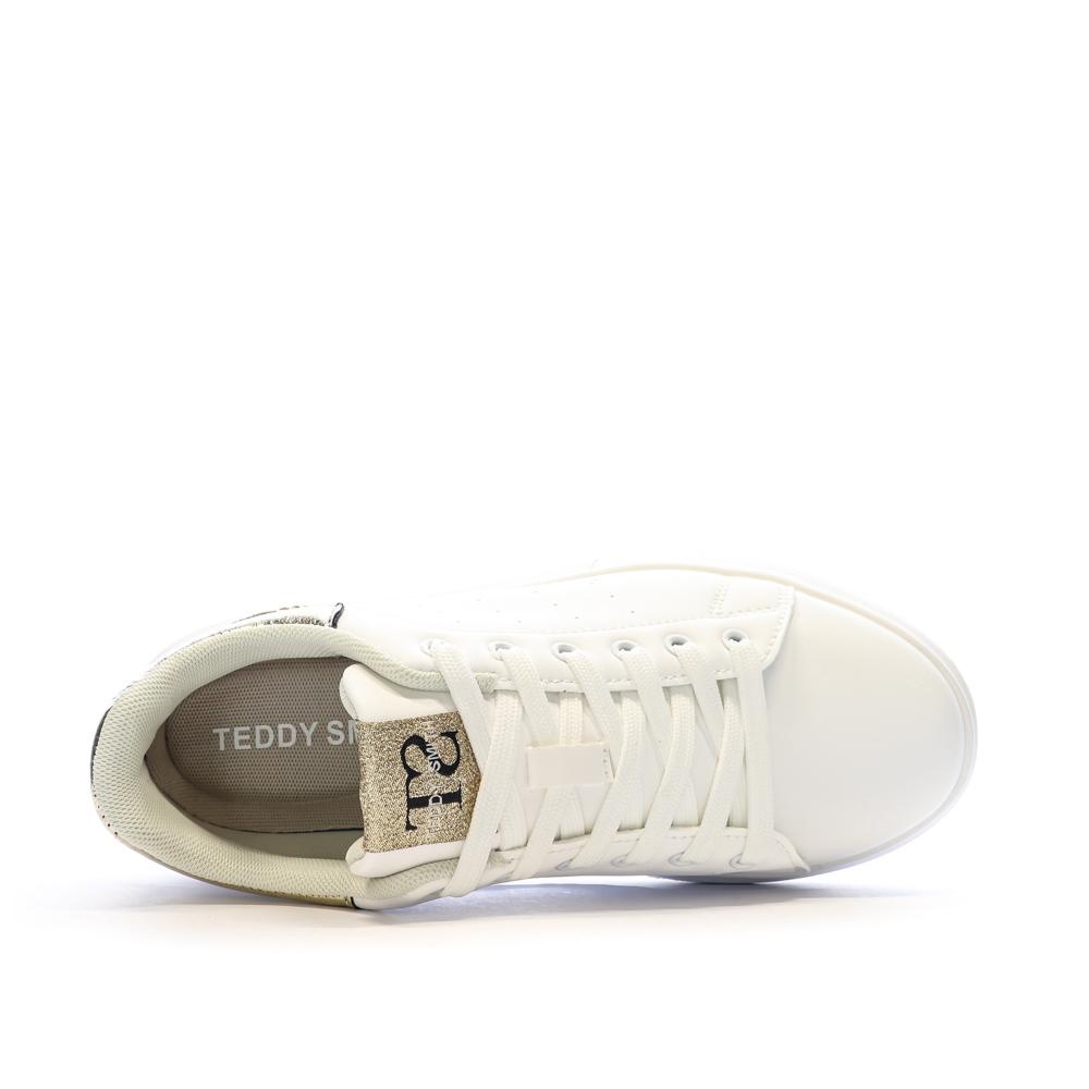 Teddy Smith Baskets Blanc/Or Femme Teddy Smith Gold Ladies