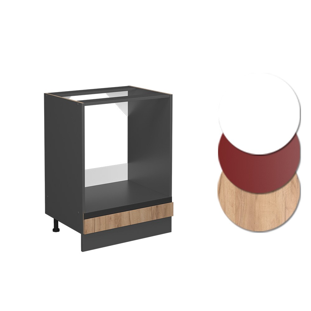 Vicco Herdschrank Küchenschrank Küchenmöbel R-Line J-Shape Anthrazit Eiche 60 cm modern