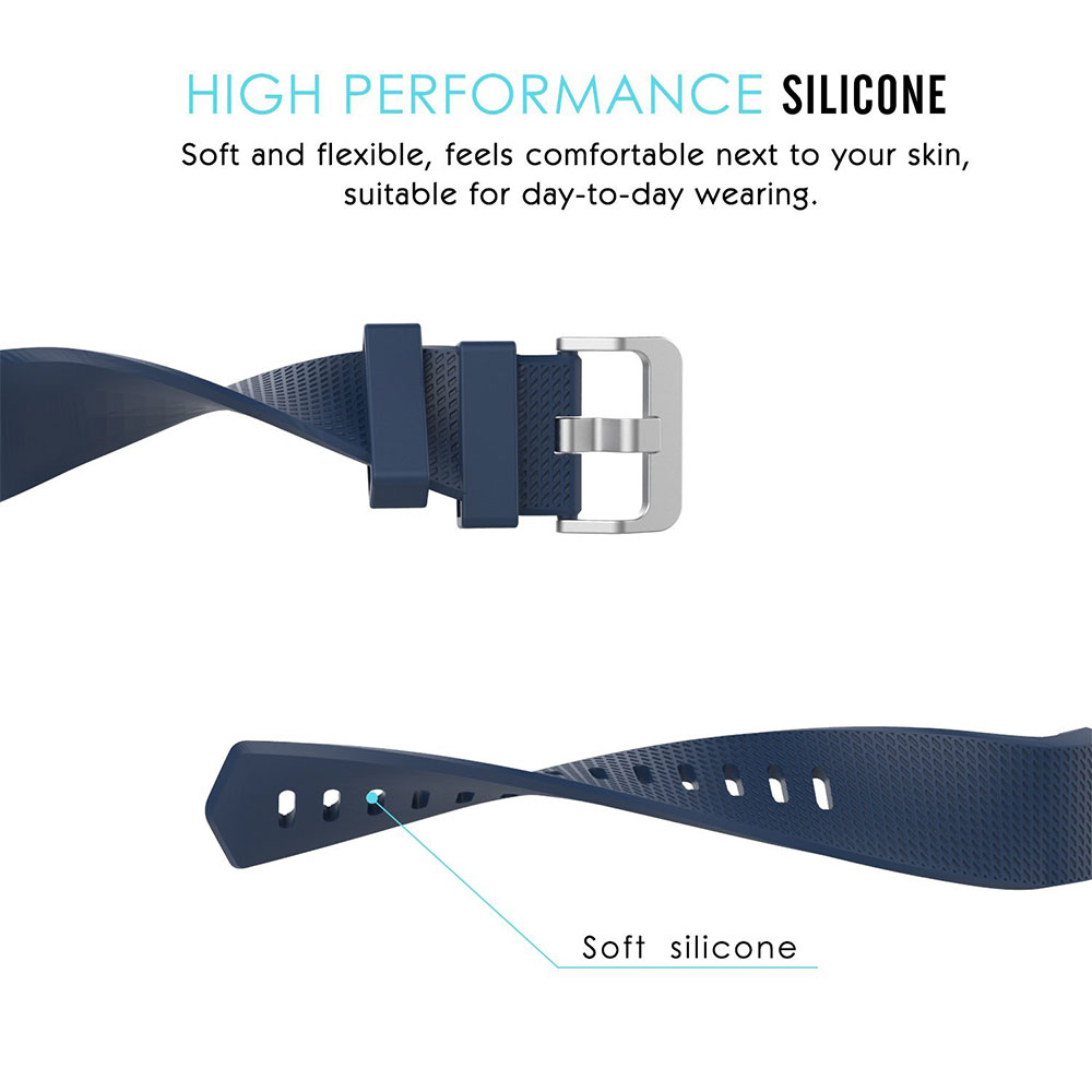 Fitbit Charge 2 Sport Armband aus Silikon (ohne Fitbit Fitness Tracker) - Dunkelblau