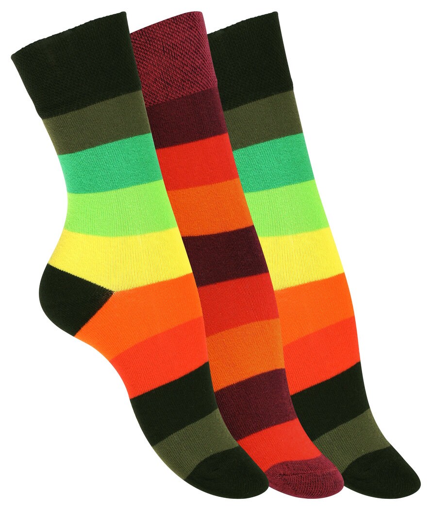 Cotton Prime® 3 Paar Socken mit Blockstreifen