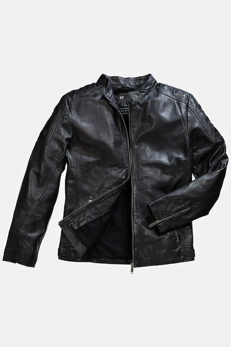 Lederjacke, Bikerstyle, feinstes Lamm-Nappa, Schulter-Steppung