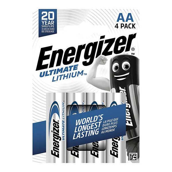 Piles Lithium Energizer Ultimate LR06 AA, lot de 4