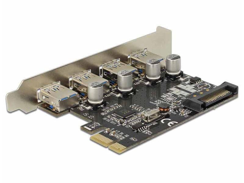 Delock PCI-Express-Karte 89297 PCIe-Schnittstellenkarte, 4x USB 3.0