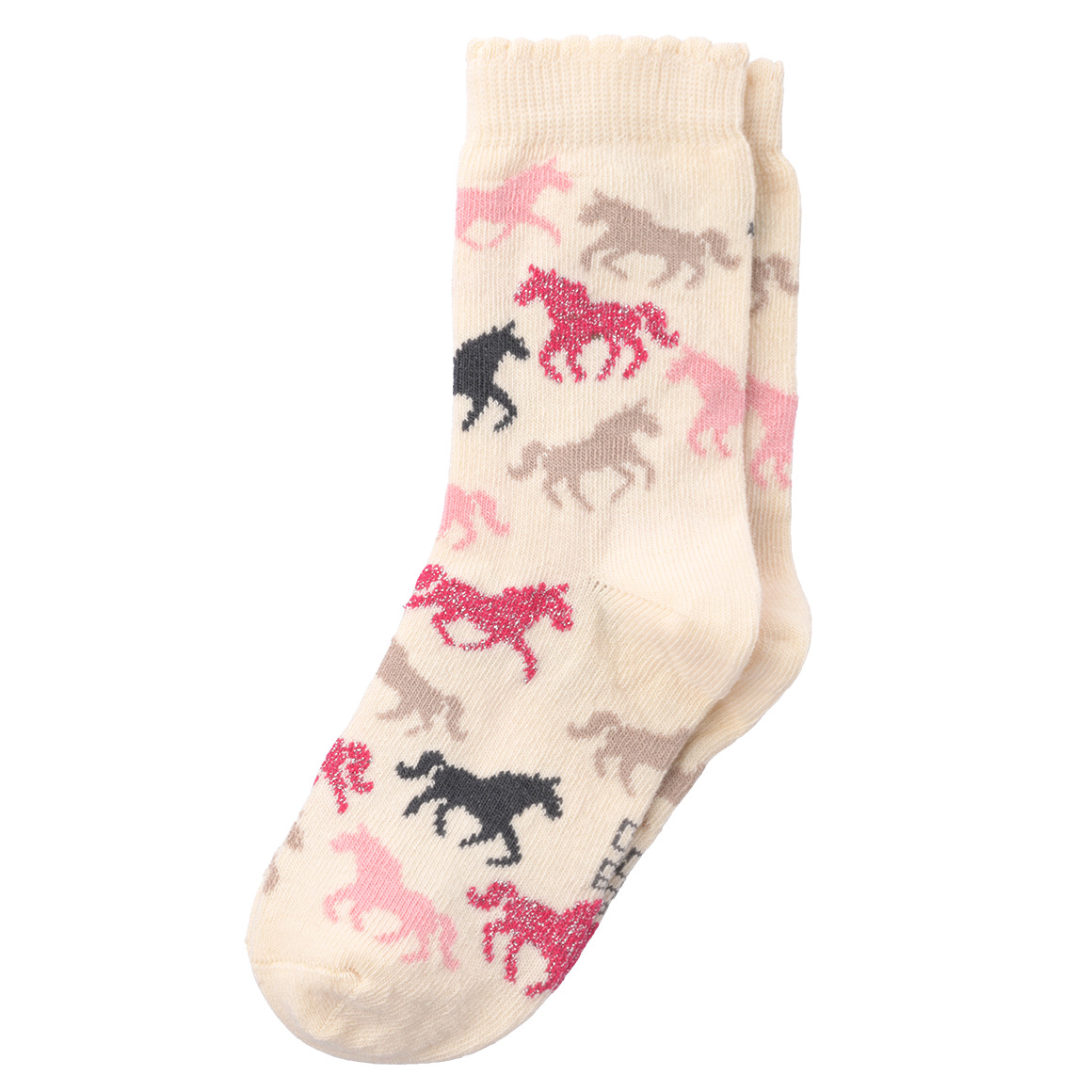 Topolino 3 Paar Mädchen Socken mit Einhorn-Motiven beige / pink / dunkelgrau