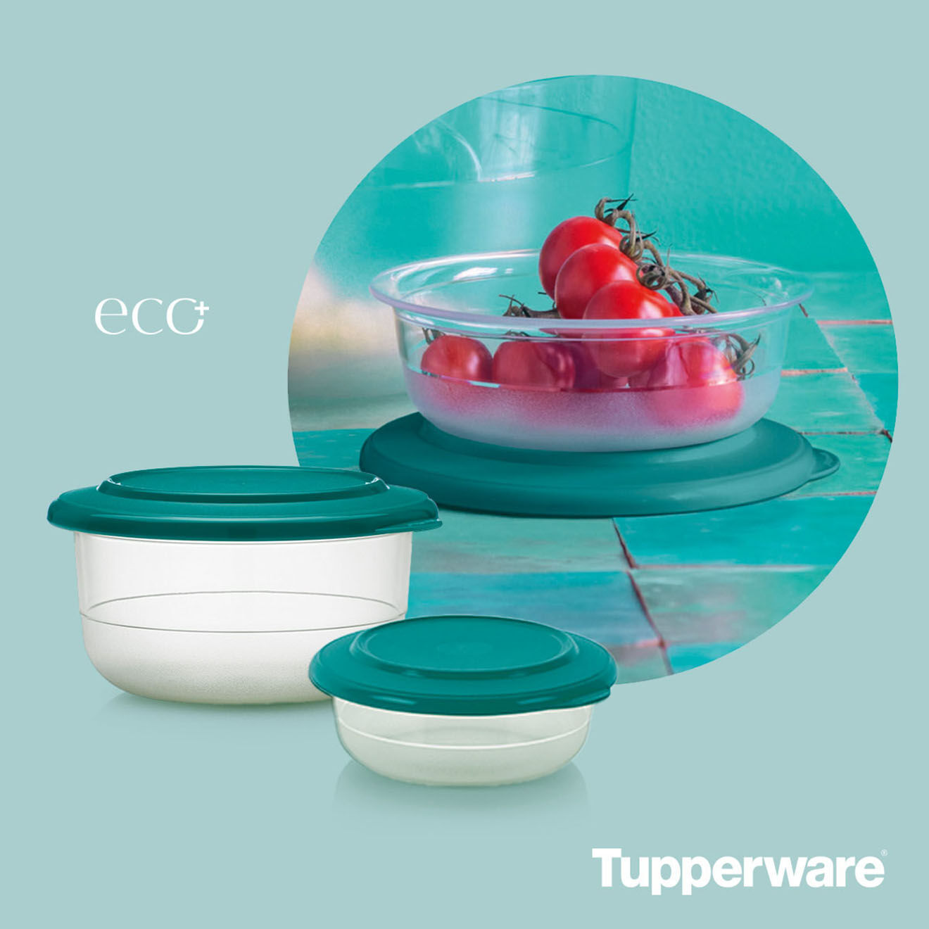 Tupperware Bol avec couvercle Eco vert - 450 ml