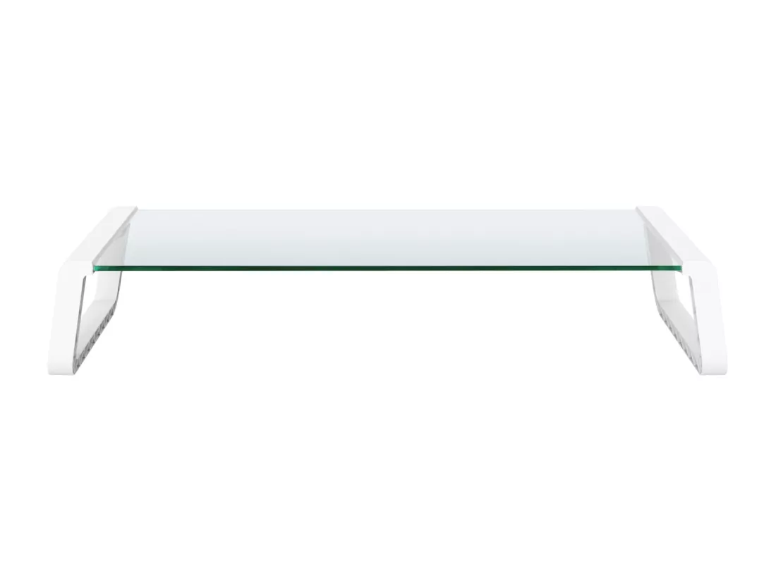ANSAN support de moniteur rehausseur de moniteur bureau table d'ordinateur verre blanc