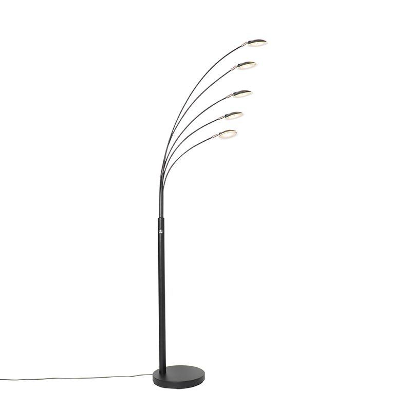 Design vloerlamp zwart incl. LED 5-lichts dimbaar - Sixties Trento