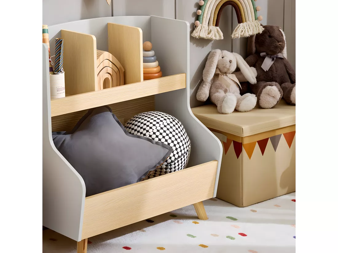 SoBuy Bibliothèque Enfant Étagère de Rangement Jouets pour Enfants Étagère à Livres pour Garçon, Fille, pour Chambre d'enfant et Salle de Jeux, 60 x 37 x 68 cm, KMB105-HG