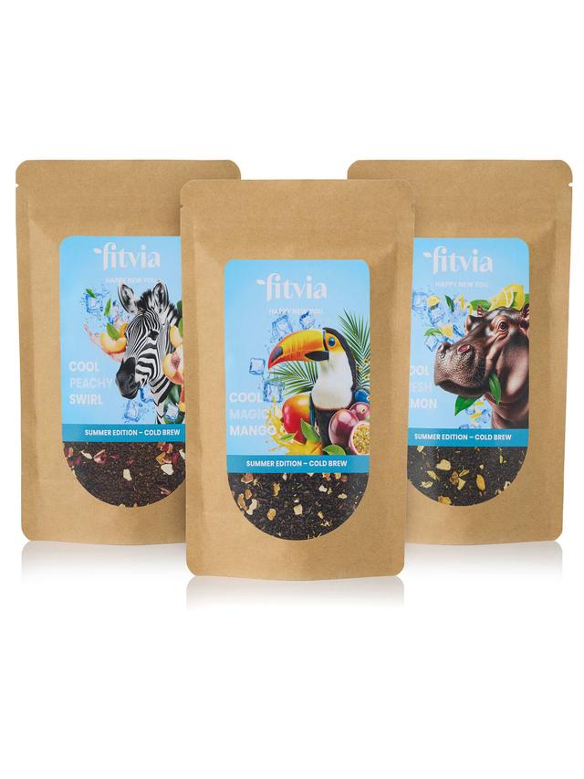 Cold Brew Schwarzer Tee mit Zitrone, Pfirsich & Mango, lose, 3-teilig