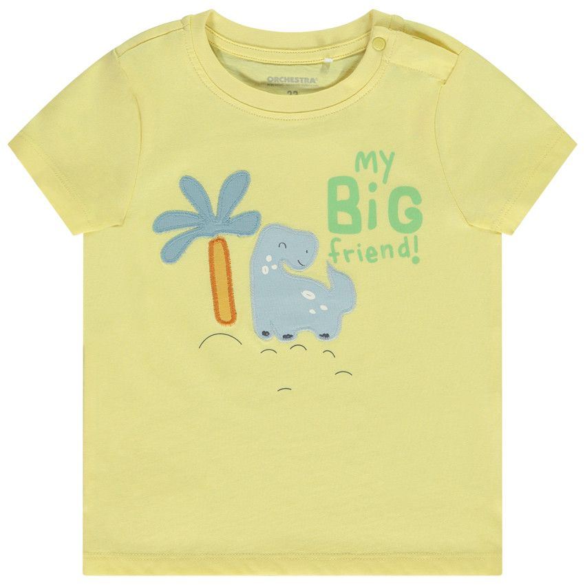 T-shirt manches courtes fantaisie dinosaure pour bébé garçon - Jaune