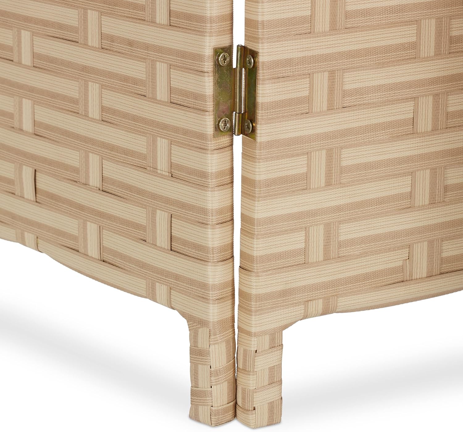 Relaxdays Paravent, 3-teilig, faltbarer Raumtrenner, HxB: 170x120 cm, Kunststoff & Holz, Trennwand für innen, hellbraun QH7697279