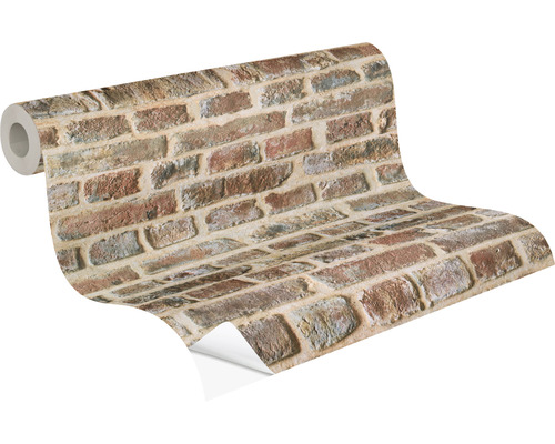 Zelfklevend behang 38569-1 Baksteenrood beige 8,40 x 0,53 m
