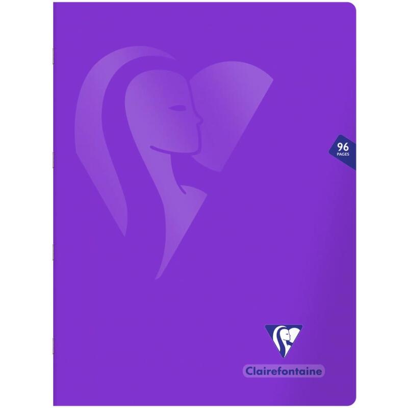 Cahier piqué Mimesys 24x32cm 96 pages ligné + marge couverture polypropylène - Assortis