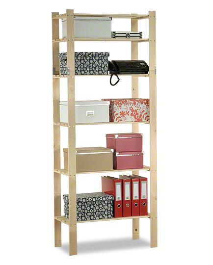 PROREGAL Pinepeak Houten Plank HxBxD 200 x 80 x 38 cm 6 Planken 1,2 cm Dik Dennenhout Natuurlijk