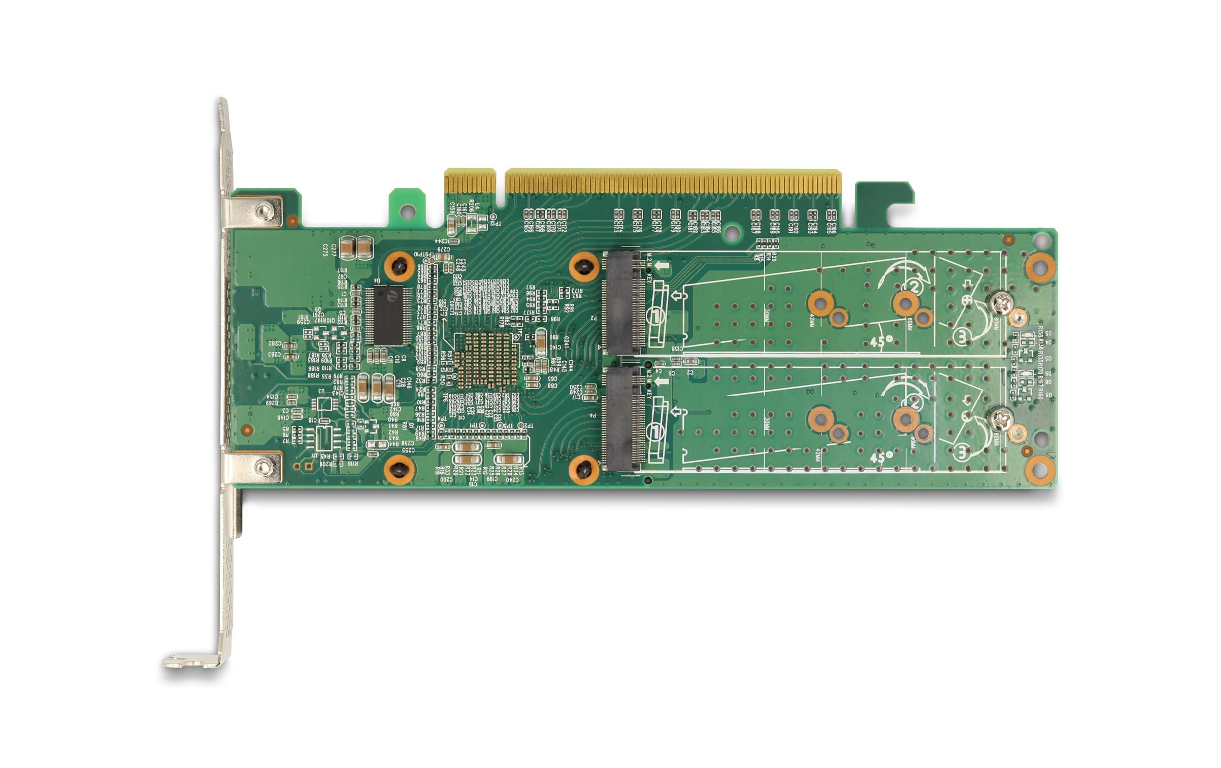 Host Bus Adapter PCI Express x16 - 4x NVMe M.2 Key M<br>Delock PCI Express x16 Karte zu 4 x intern NVMe M.2 Key M – Low Profile Formfaktor