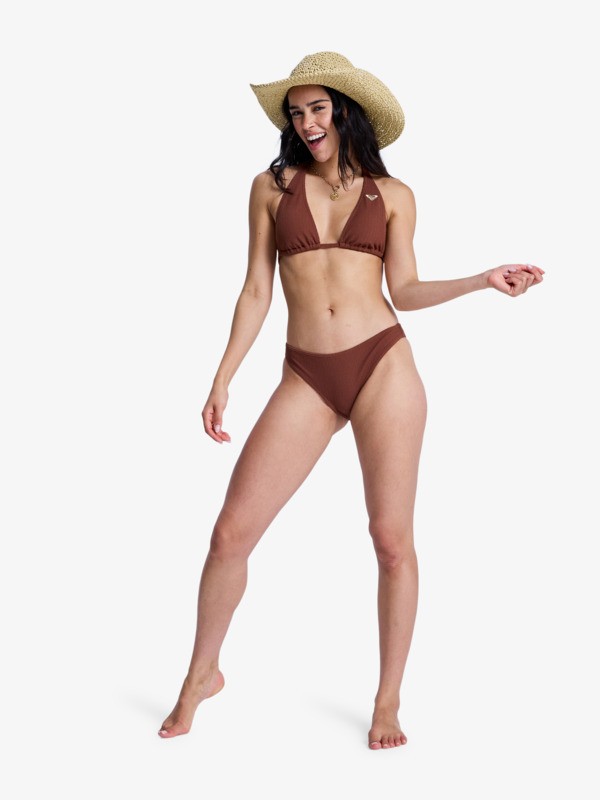 Roxy Sunshine Tiki Tri Haut de bikini triangle Marron Femme