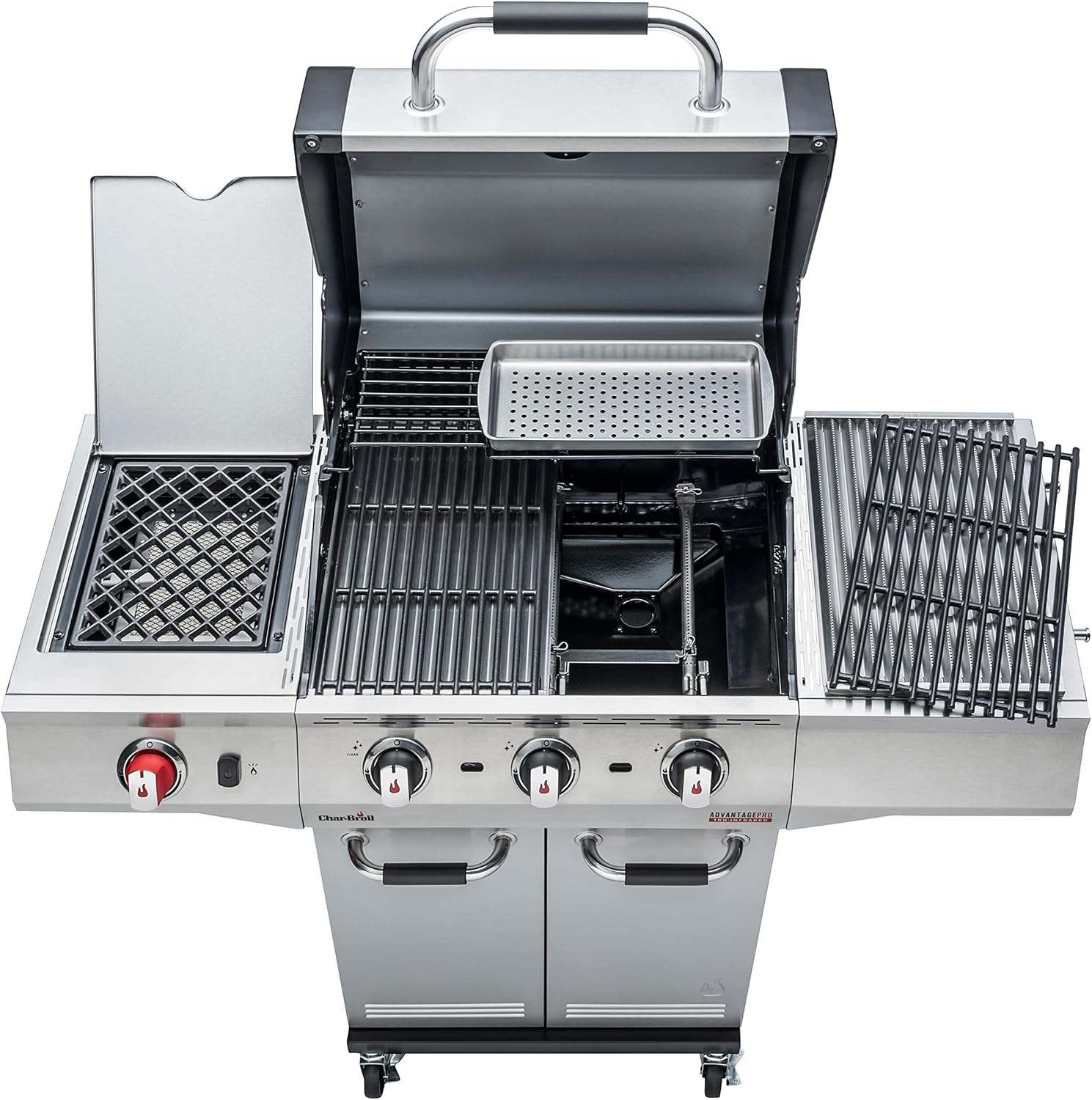 Char-Broil Gasgrill Advantage PRO S - 3 Brenner, TRU-Infrared Technology, 900°C Sear-Brenner, Gusseisen Roste - Ideal für draußen, Garten, Terrasse