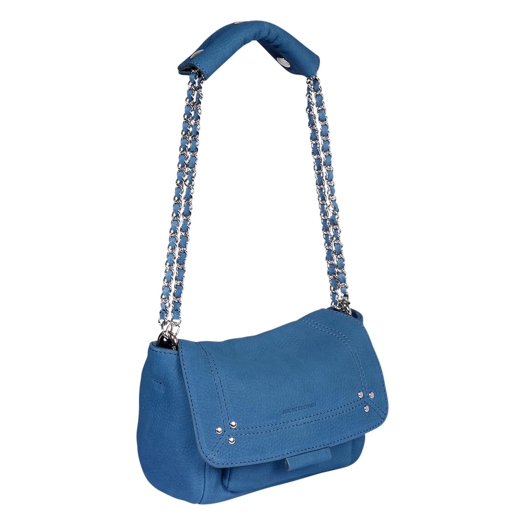 LULU S - Sac bandoulière en cuir velours | Bleu