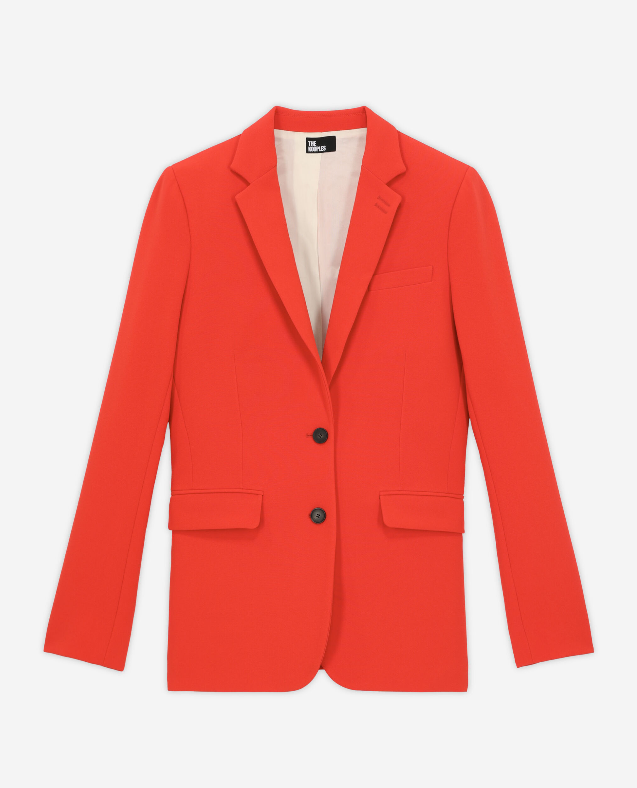 Veste tailleur orange en crêpe