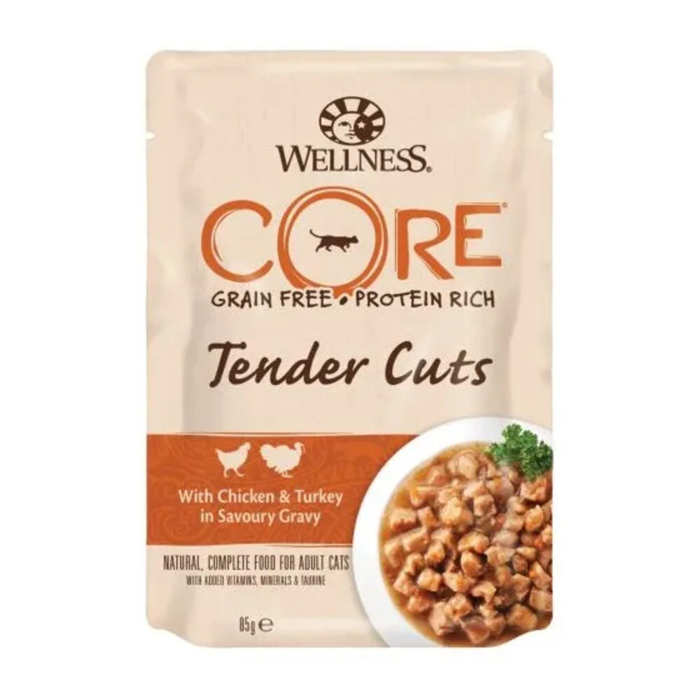 Wellness Core Kattenvoer Tender Cuts Kip - Kalkoen85 gr