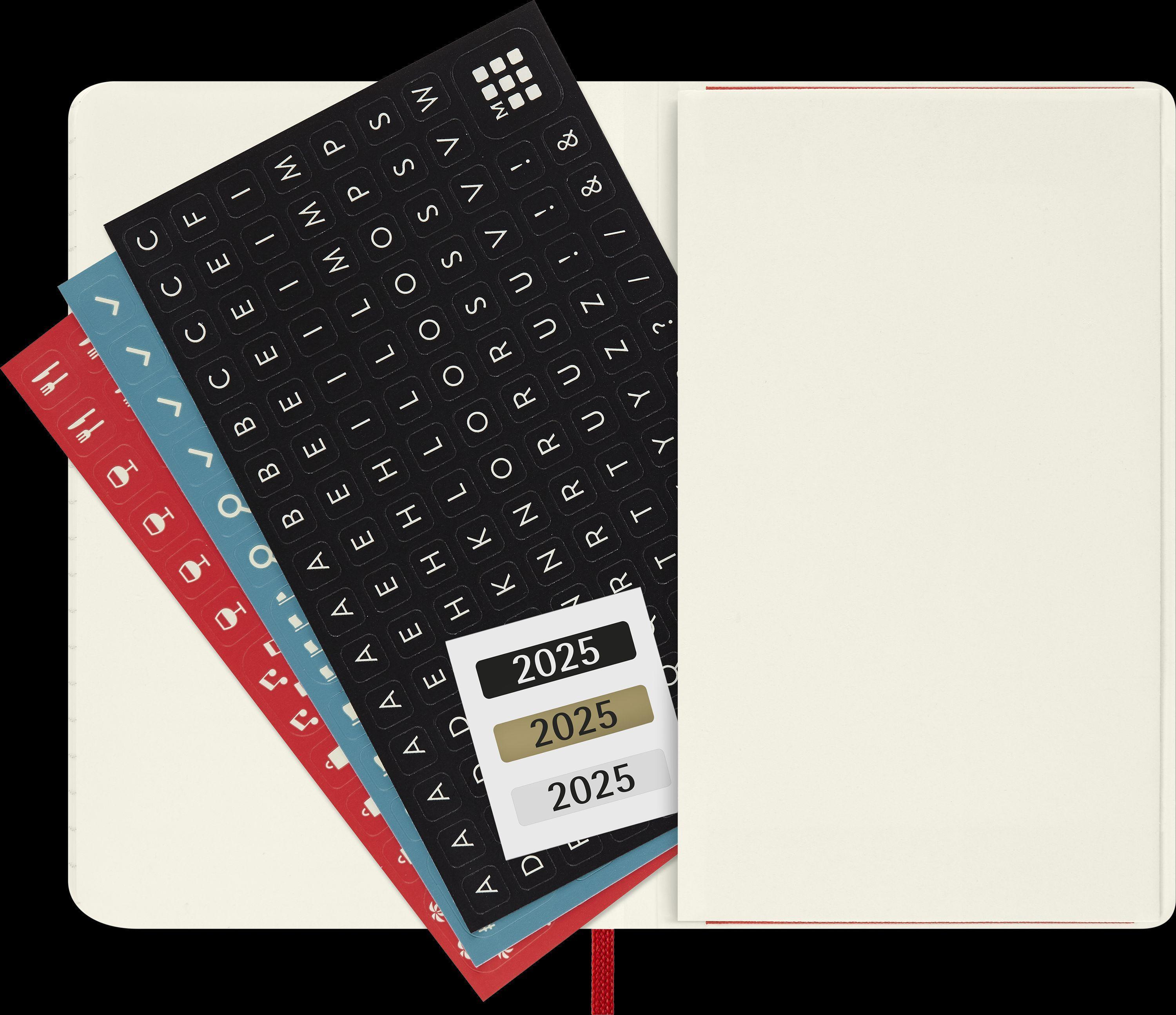 Moleskine 12 Monate Tageskalender 2025, Pocket/A6