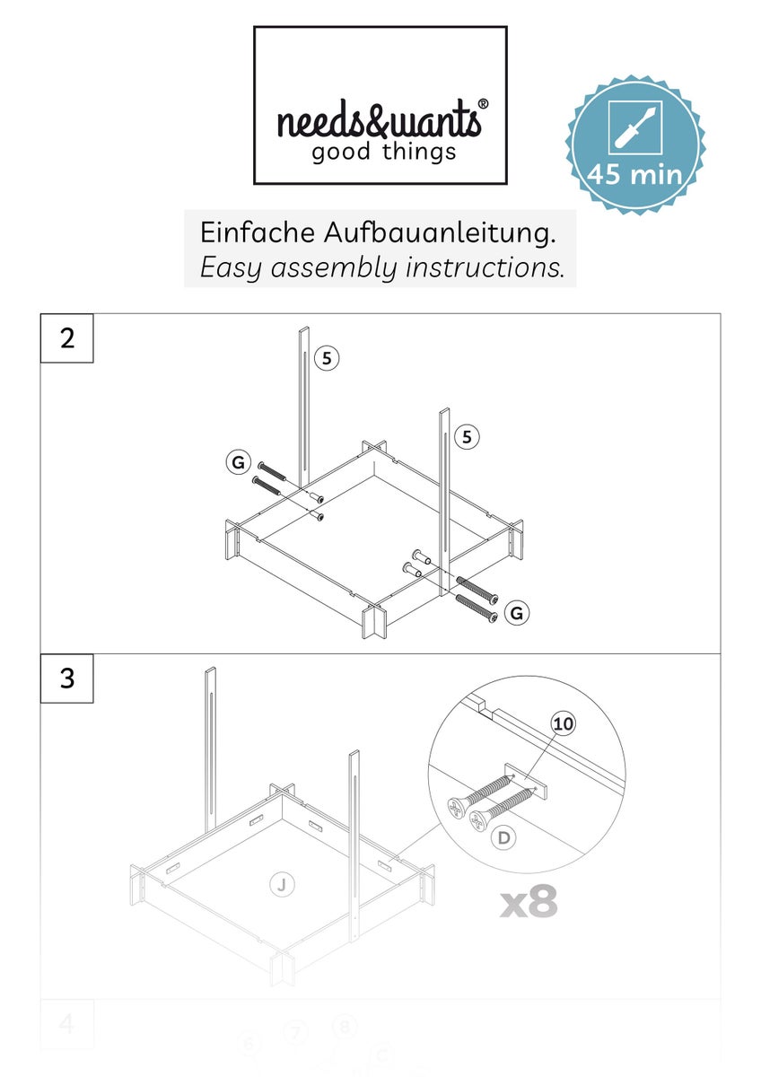 needs&wants® Zandbak met deksel, dak, deksel, bankje en voetstuk, houten zandbak, vierkant, afsluitbaar, uv-bescherming met bankje, buitentuin voor kinderen, spar, geel, wit, bruin